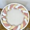 Împletitură protectoare din catifea – 3 tuburi, 230 cm,  roz pudrat alb și bej