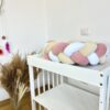 Împletitură protectoare din catifea – 3 tuburi, 230 cm,  roz pudrat alb și bej