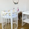 Împletitură protectoare din catifea – 3 tuburi, 230 cm, alb și galben crem