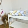 Împletitură protectoare din catifea – 3 tuburi, 230 cm, alb și galben crem