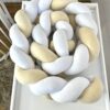 Împletitură protectoare din catifea – 3 tuburi, 230 cm, alb și galben crem