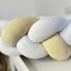Împletitură protectoare din catifea – 3 tuburi, 230 cm, alb și galben crem