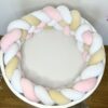 Împletitură protectoare din catifea – 3 tuburi, 230 cm, alb galben crem și roz