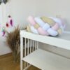 Împletitură protectoare din catifea – 3 tuburi, 230 cm, alb galben crem și roz