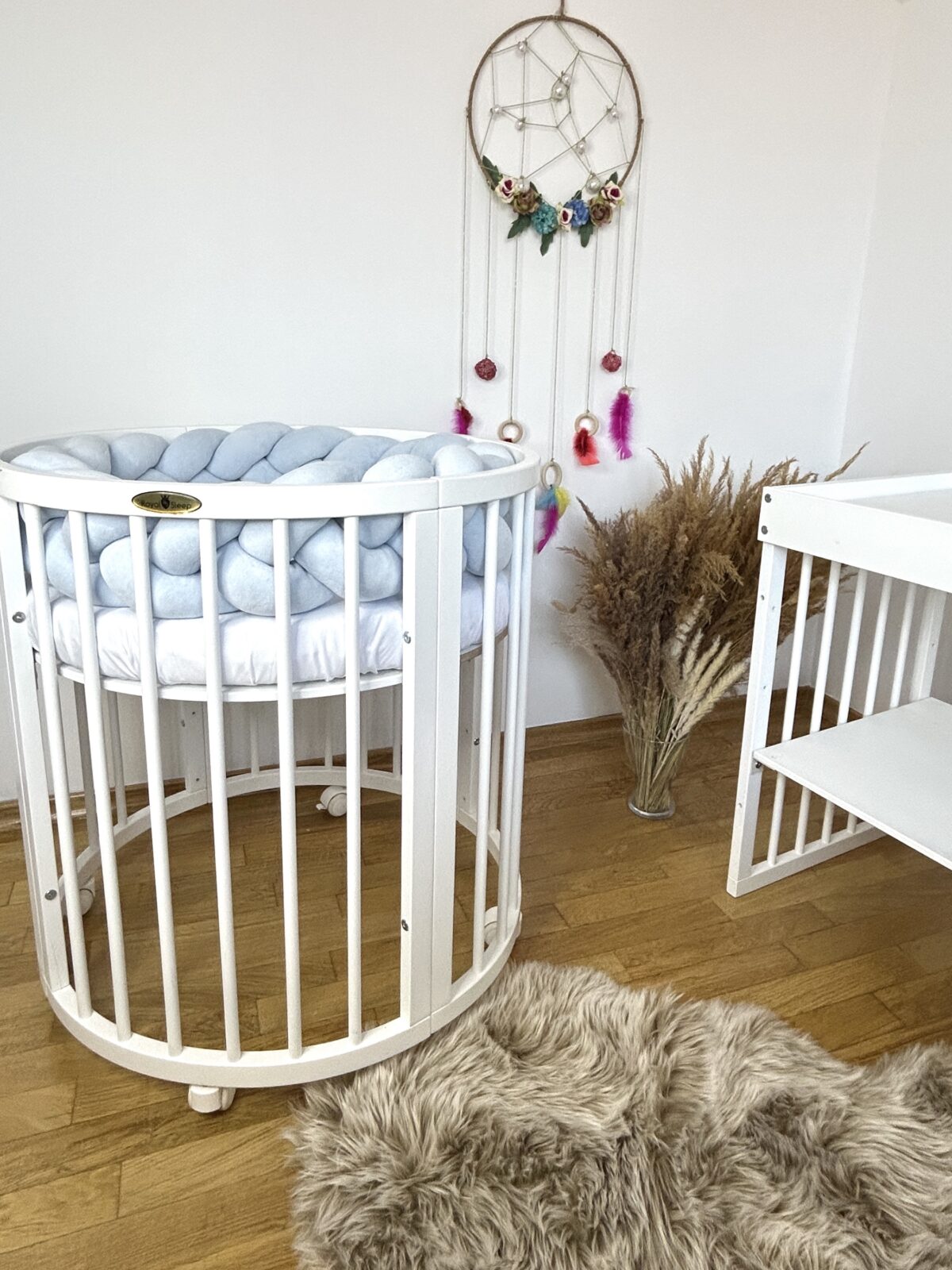 Împletitură protectoare din catifea – 3 tuburi, 230 cm, albastră