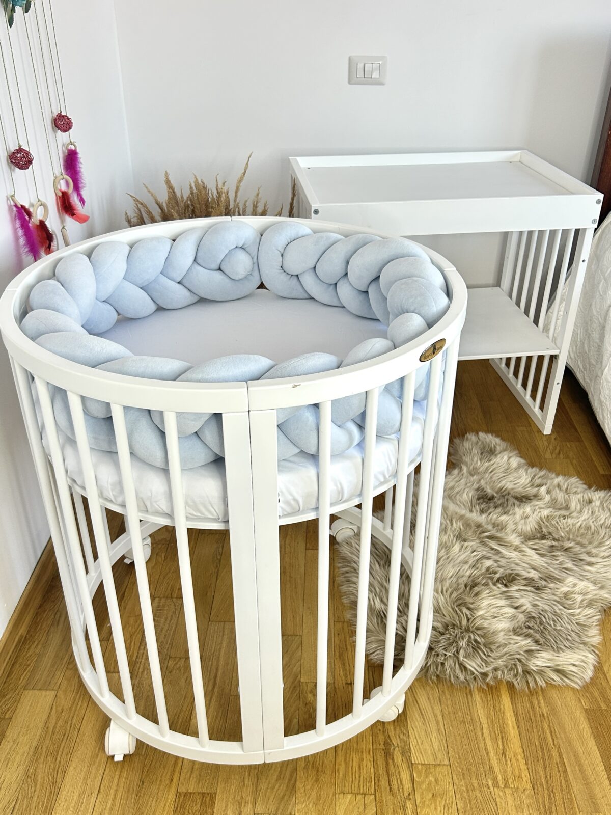 Împletitură protectoare din catifea – 3 tuburi, 230 cm, albastră