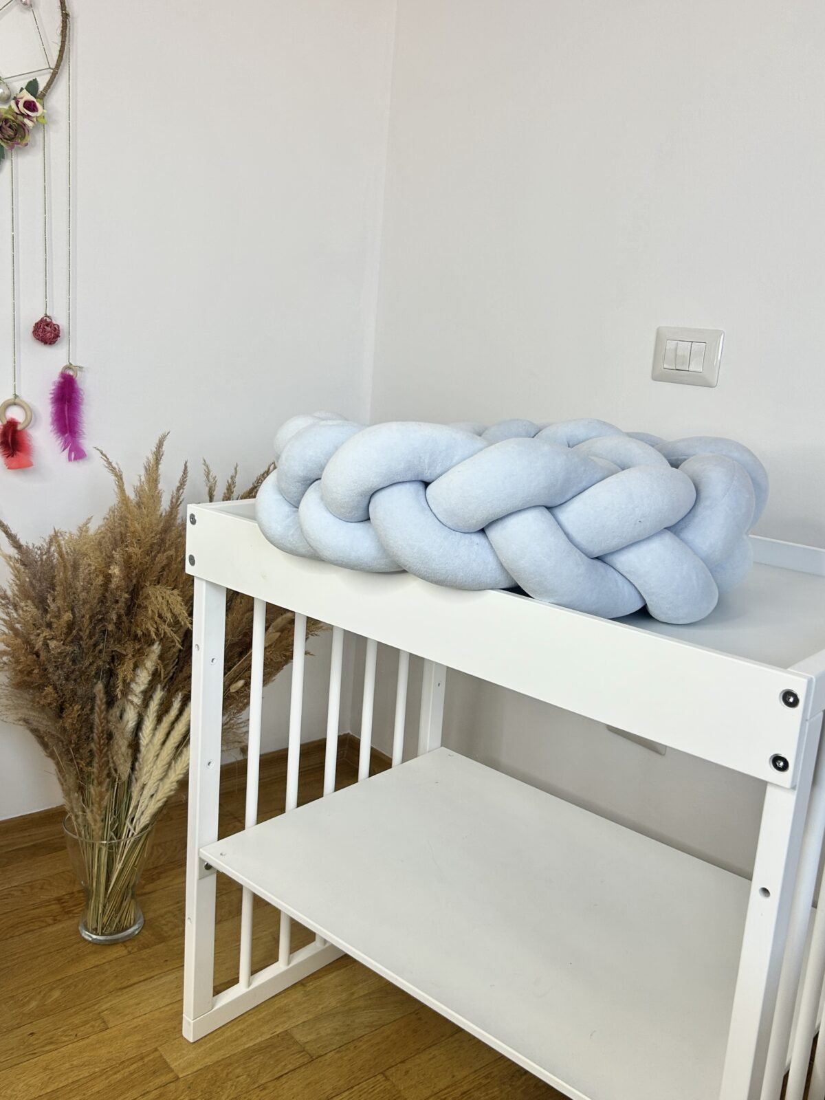 Împletitură protectoare din catifea – 3 tuburi, 230 cm, albastră