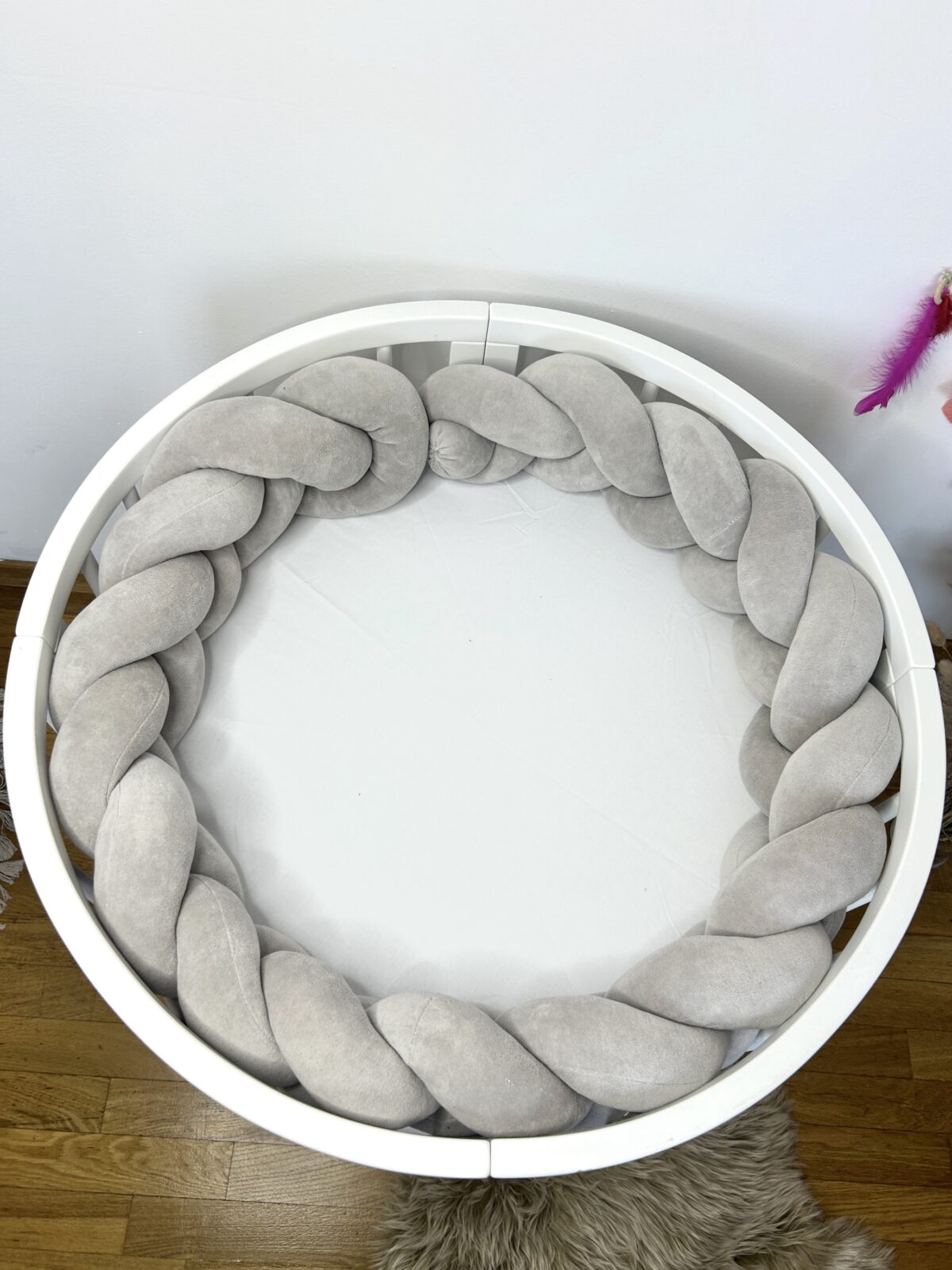 Împletitură protectoare din catifea – 3 tuburi, 230 cm, gri