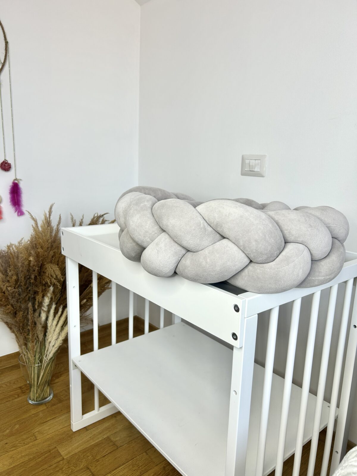 Împletitură protectoare din catifea – 3 tuburi, 230 cm, gri