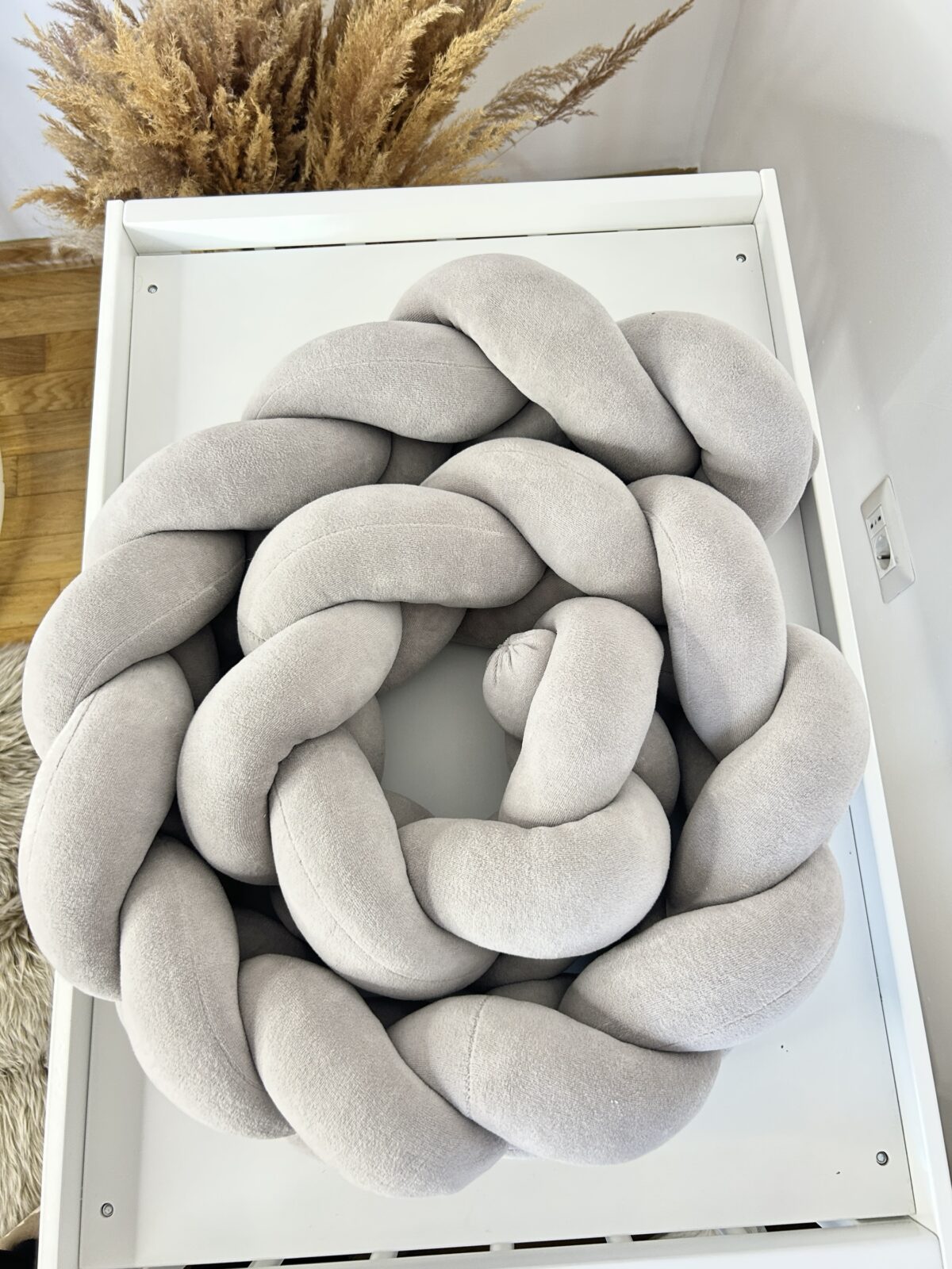 Împletitură protectoare din catifea – 3 tuburi, 230 cm, gri