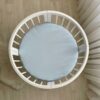 Cearceaf Premium Ranforce 5 Stele – Albastru, pentru Pătuț Bebeluș (Rotund 75x75 / Oval 77x127 / 120x60)