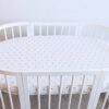 Cearceaf Premium Ranforce 5 Stele – cu buline gri, pentru Pătuț Bebeluș (Rotund 75x75 / Oval 77x127 / 120x60)