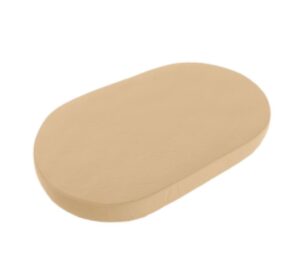 Cearceaf Premium Ranforce 5 Stele – Bej, pentru Pătuț Bebeluș (Rotund 75x75 / Oval 77x127 / 120x60)