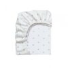 Cearceaf Premium Ranforce 5 Stele – cu buline gri, pentru Pătuț Bebeluș (Rotund 75x75 / Oval 77x127 / 120x60)