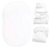 Cearceaf Premium Ranforce 5 Stele – Alb, pentru Pătuț Bebeluș (Rotund 75x75 / Oval 77x127 / 120x60)