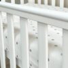 Cearceaf Premium Ranforce 5 Stele – cu buline gri, pentru Pătuț Bebeluș (Rotund 75x75 / Oval 77x127 / 120x60)